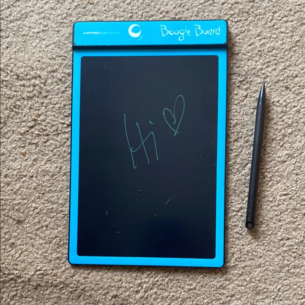 Blue and Black Tablet with Accessories